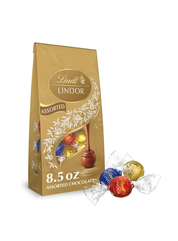Lindt Lindor Assorted Chocolate Candy Truffles, 8.5 oz. Bag