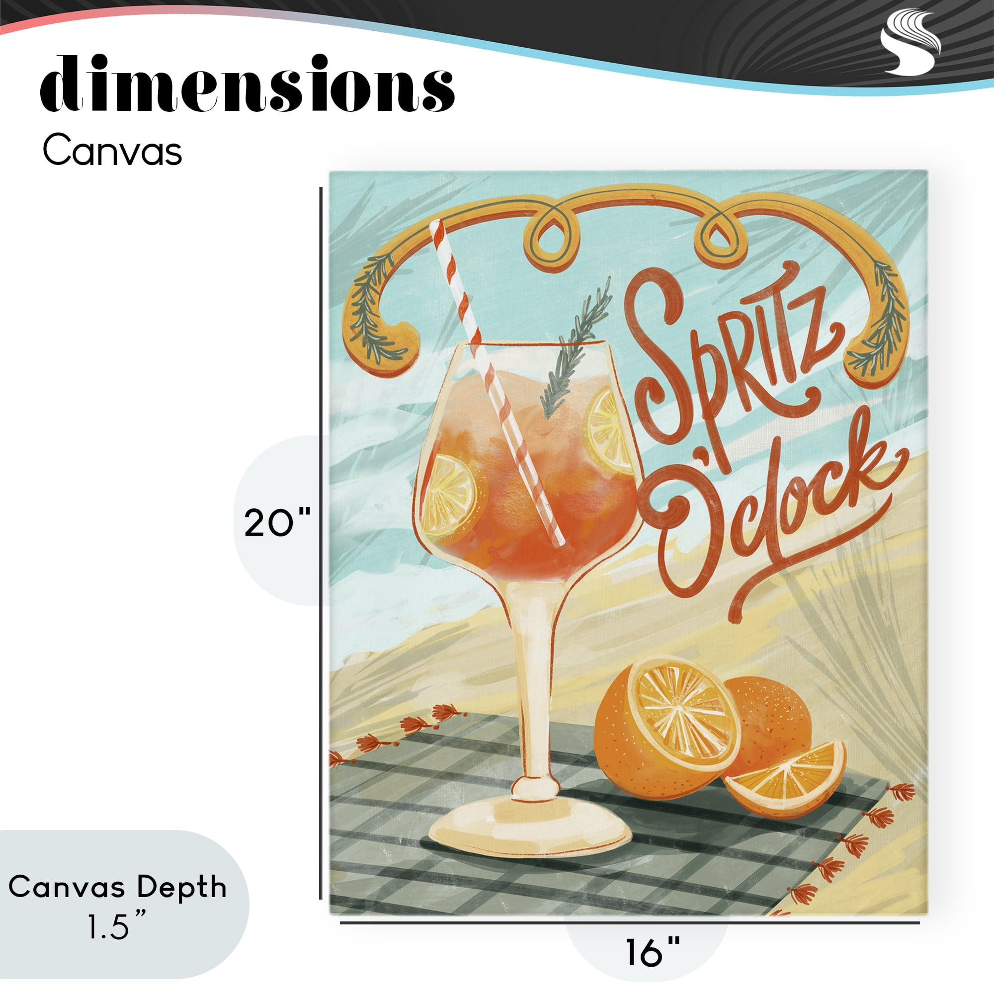 Stupell Industries Spritz O'Clock Citrus Cocktail Canvas Wall Art, design by Connie Summers