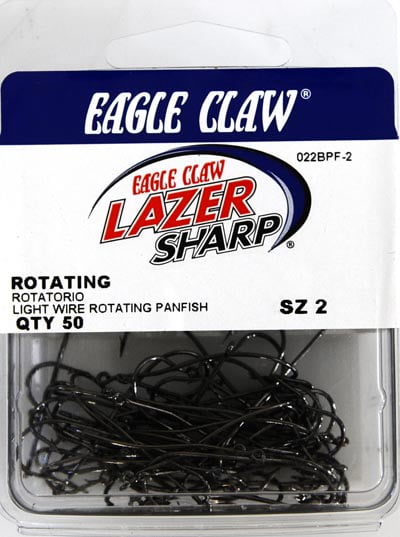 Eagle Claw Lazer Sharp Rotating Panfish Hook Size 8 50 Count 