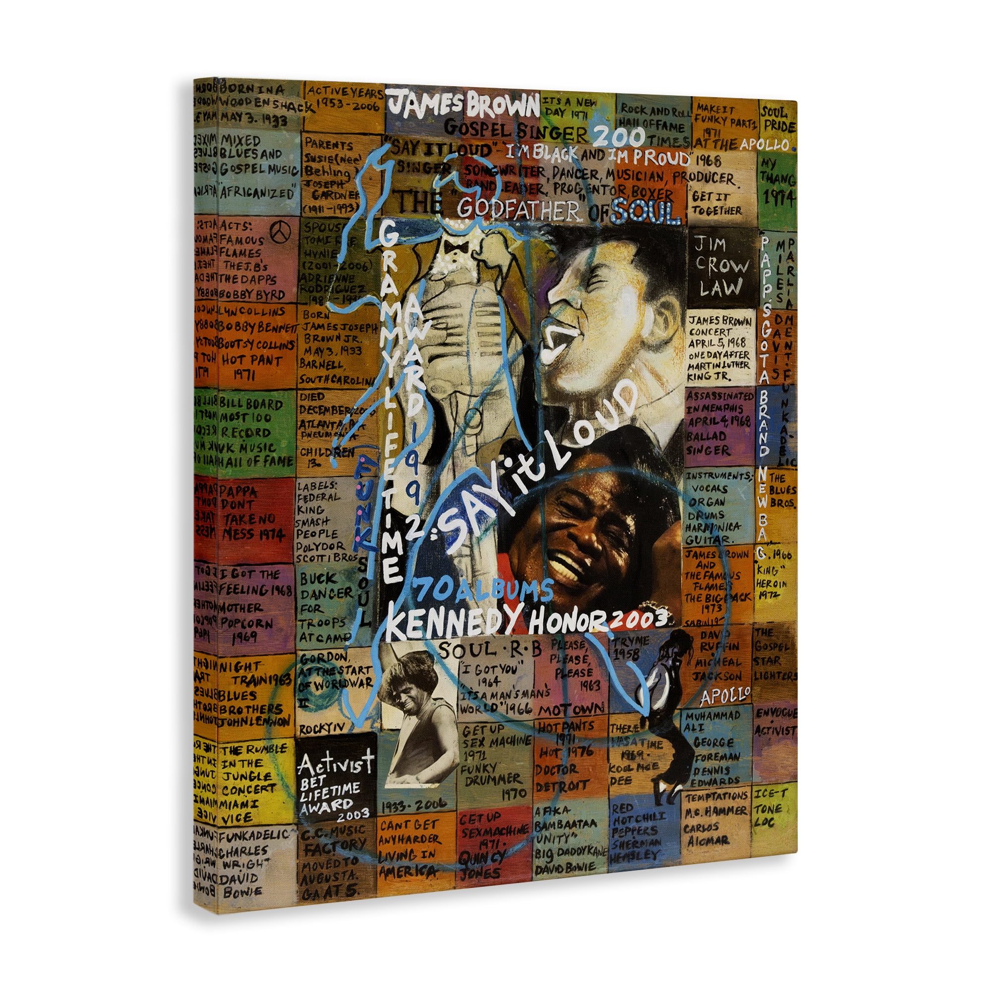 Stupell Industries James Brown Collage People Drawing Wrapped Canvas Art Print Wall Art, 36 x 48