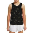 thumbnail image 3 of LLYwey Tank Tops for Girls Crew Neck Cute Sleeveless Tops Hearts Print Athletic Workout Tanks for Toddler Kids Soft Cotton Tanks Camisole Undershirts, T-83, Black, 6T, 3 of 6