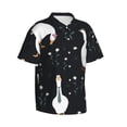 thumbnail image 2 of Bixox Men's Hawaiian Shirts Men's Fashionable Goose Print Short-Sleeve Shirt-Large, 2 of 8