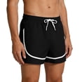 thumbnail image 1 of Aobny Polyester Men's Shorts Workout Running Clothes Big & Tall Casual Baggy Mid Rise Beach Shorts,Black,XS, 1 of 9