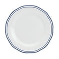 thumbnail image 5 of Tabletops Gallery 12 Piece Vintage Stripe White Blue Ceramic Dinnerware Set, Scalloped Dinner Plates Dishes Bowls, Service for 4, 5 of 7