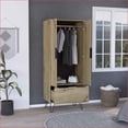 thumbnail image 2 of Armoires & Wardrobes | Augusta 1-Drawer Double-Door Closet | 30.1''W x 20.1''D Light Oak | Particle Board | Beige, 2 of 7