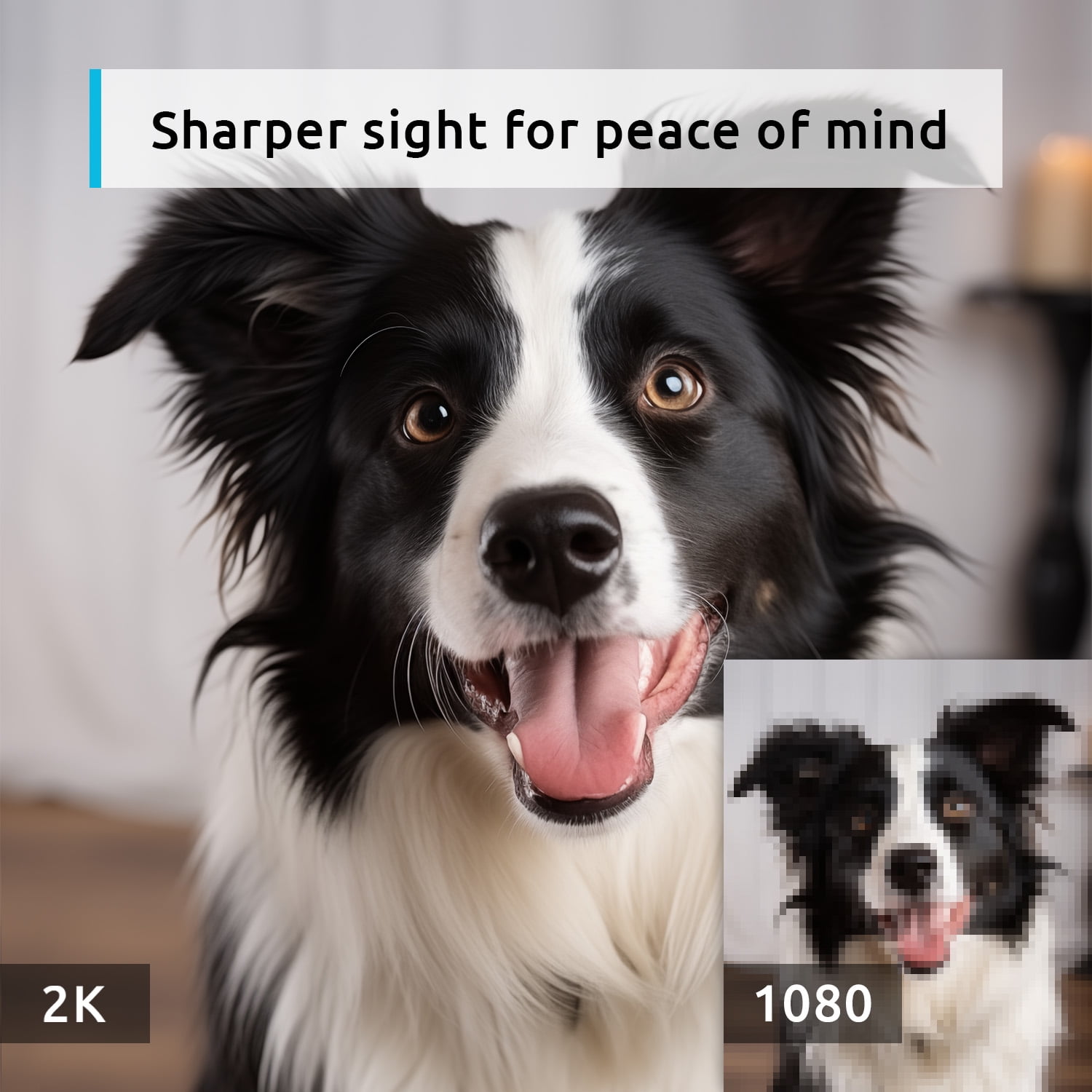 Security Camera 2K, blurams Baby Monitor Dog Camera 360-degree for Home Security w/ Smart Motion Tracking, Phone App, IR Night Vision, Siren, Works with Google Assistant & IFTTT, 2-Way Audio