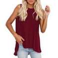 thumbnail image 1 of Gpoecd Camisoles Amples pour Femmes Col Rond Sans Manches Tunique Évasée Asymétrique Haut Fluide Grande Taille Camisoles pour Femmes Rouge,TTTTG, 1 of 5