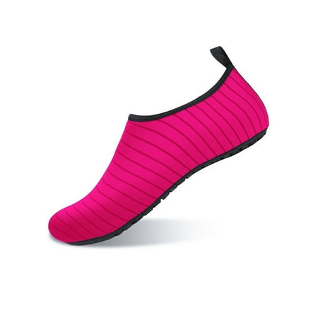 

Gomelly Womens Mens Beach Shoe Barefoot Water Shoes Slip On Aqua Socks Lightweight Flats Unisex Red 10.5-11