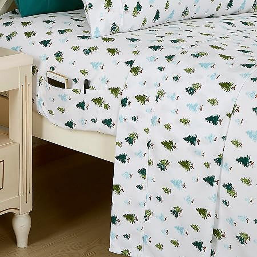 Luxury Holiday Pattern- Wrinkle and Fade Resistant (6-Piece) Bedding Set, Queen, Twill Tree