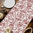 thumbnail image 2 of Dark Red Floral Paisley Cotton Linen Table Runner, Washable Table Runners for Kitchen, Dining Room, Holiday, Home Party Table Decor, 13x120 Inches, 2 of 9