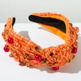 thumbnail image 2 of Halloween Headband for Women, Crystal Pearl Knotted Hairband, Beaded Jeweled Embellished Wide Top Knot Headband, Halloween Accessories Costume Party Favors, 2 of 4