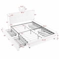 thumbnail image 4 of Cama infantil de tamaño king con respaldo en forma de oreja de conejo, luz LED y 4 cajones de almacenamiento, tejido aleteado (84,5''X62,75''X41''), 4 of 5
