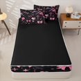 thumbnail image 4 of Manfei Gothic Bow Skull Zipper Twin Comforter Sets with Fitted Sheet and 2 Pillowcases, Halloween Romantic Love Heart Zipper Bedding Set, Black Pink Purple,Black Reversible,4 Pieces, 4 of 6