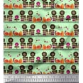 thumbnail image 1 of Soimoi Poly Georgette Fabric Stripe,Bird & Floral Clip Art Print Fabric by The Yard 42 Inch Wide, 1 of 1