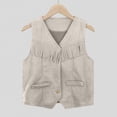 thumbnail image 2 of BOOMNY Unisex Boys Girls Western Cowboy Tassel Vest Sleeveless Suede Tops for Girls Solid Color Funny Loose Fit Party Performance Tees, 2 of 4