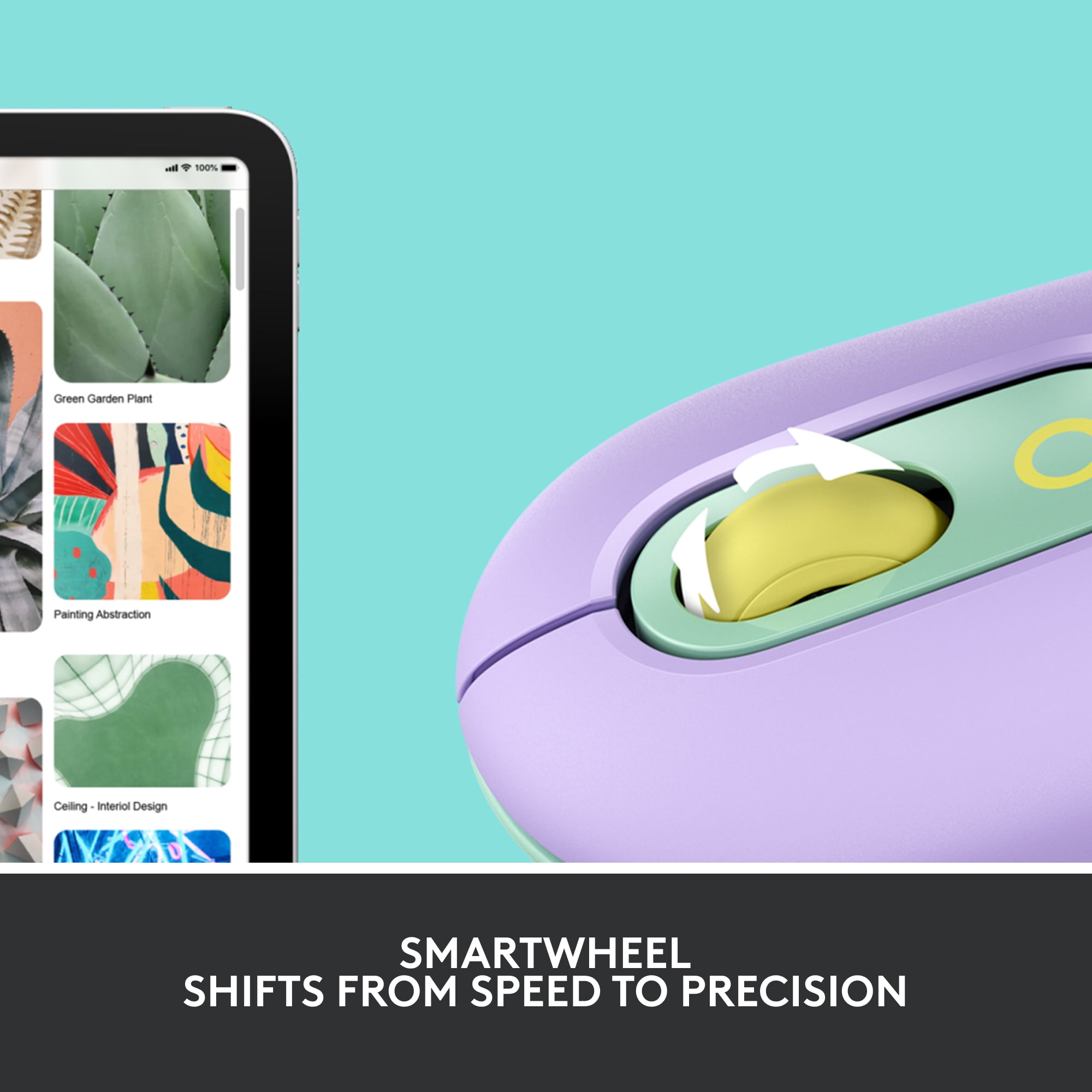 Logitech POP Mouse, Wireless Mouse with Customizable Emojis, SilentTouch Technology, Bluetooth, Daydream