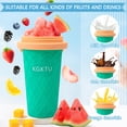 thumbnail image 2 of Slushy Cup Slushie Cup, Taza mágica congelada rápida, Tazas para batidos con tapas y pajitas, Taza para hacer granizados de doble capa, Taza de hielo portátil para apretar Regalos de Navidad para fami, 2 of 5