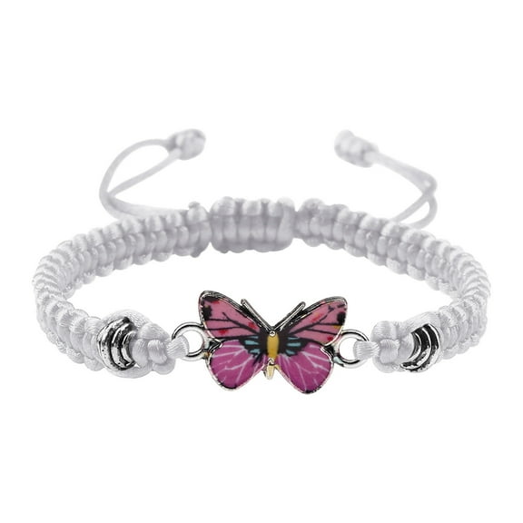 Ke1Clo Adjustable Friendship Bracelet under $5! Hand Woven Valentine's Day Gift for Women Girls White Soft Thread Comfortable Wear No Fade for Birthday Party Jewelry Accessory Gift Set for Her