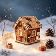 thumbnail image 5 of YingYouFu Christmas Wooden House Diamond Art Ornaments, Cute 3D Pearl Painting Crafts for Adults, Home Indoor Christmas Decorations for Wall Party Holiday, 5 of 7