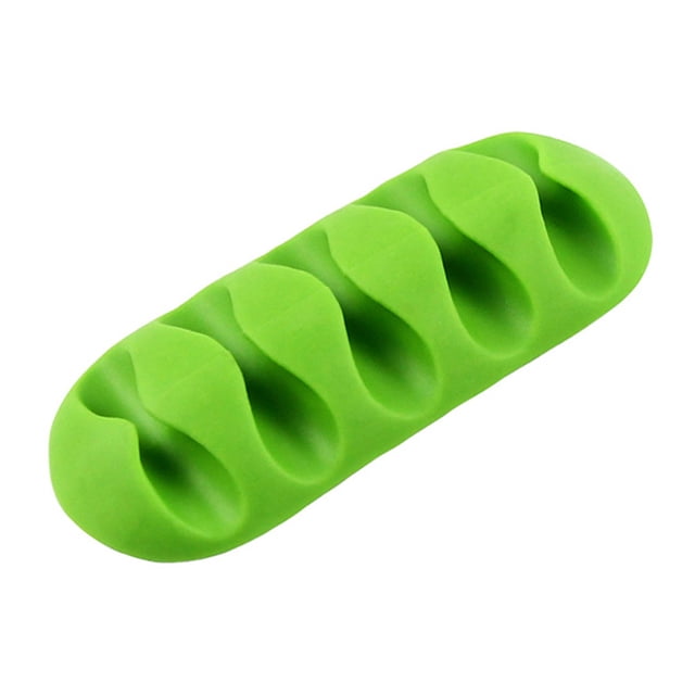 QualitChoice Silicone USB Cable Organizer Cable Winder Desktop Tidy Management Clips Cable Holder for Mouse Headphone Wire Organizer green 1Set