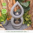 thumbnail image 3 of Water Fountain 2 Tired Modern Indoor Floor Standing Outdoor Fountain with Lights for Garden Patio Backyard Porch Home Art Decor, 3 of 7