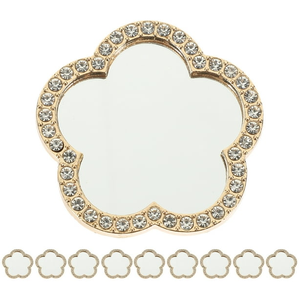 10 espejos pequeños con forma de flor para manualidades, proyectos de bricolaje, miniespejos pequeños para manualidades, proyectos de arte y scrapbooking, decoración del hogar