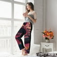 thumbnail image 5 of Cauagu Romantic Heart Guitar Pajama Pants for Women Loose Fit Wide Leg Trouser Pants Casual Elastic Waist Drawstring Lounge Pants, 5 of 6