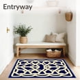 thumbnail image 3 of ODIKA 6'x9' Machine Washable Non-Slip Area Rug, Breeze Navy & Beige Nautical Knot Design High Traffic Rug, Beige, 58467, 3 of 7