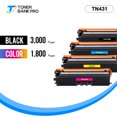 thumbnail image 3 of Toner Bank 10-Pack Compatible Toner Cartridge Replacement for Brother TN-431 TN 431 HL-L8260CDW L8360CDW L8360CDWT MFC-L8610CDW L8900CD 4x Black, 2x Cyan, 2x Magenta, 2x Yellow, 3 of 11