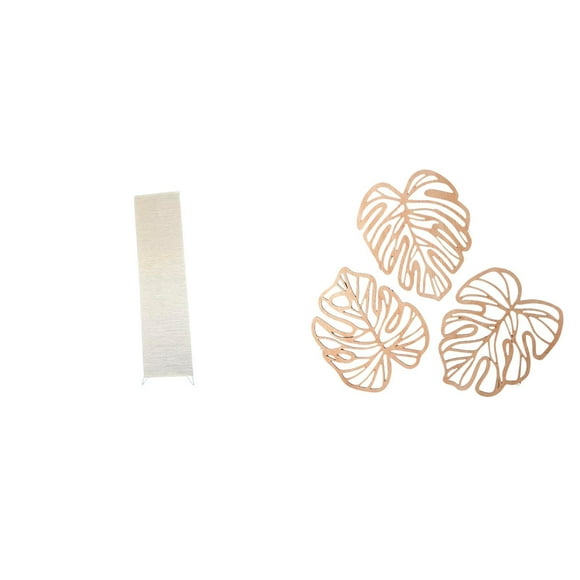 Lámpara de pie con pantalla de palma y hojas de madera. Diseño creativo para sala de estar, dormitorio y decoración de pared de tropical.