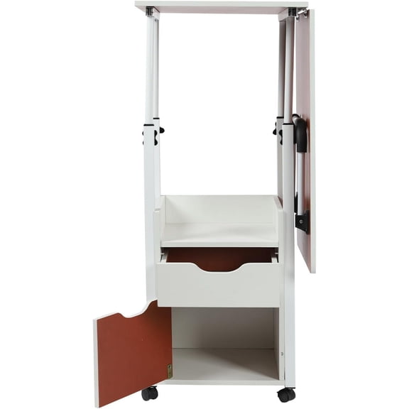 Overbed Table, Movable Bedside Table with Wheels, Height Adjustable Over Bed Desk, Compact Rolling Laptop Table, Medical Mobile Bed Table for Home & Hospital Use (Type2)