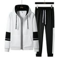 thumbnail image 5 of Letdown Men Track Suits Sets 2 Piece Outfits Sweatsuit Jogging Suits Full Zip Jacket Pants Outfits Sports Clothes Outfits (White, XS), 5 of 5