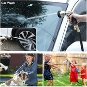 FANHAO Heavy Duty Metal Hose Nozzle, High Pressure Watering Nozzle with 7 Spray Patterns for Garden