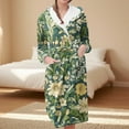 thumbnail image 3 of Plus Size Cotton Robes for Women Fuzzy Women's Nightgowns & Sleepshirts Oversize Cute Women's Sleepwear House Womens Robe Green, 3 of 5