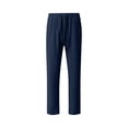 thumbnail image 2 of Men's Pants Waffle Knite Pants Drawstring Elastic Waist Straight Leg Baggy Pants with Pockets, 2 of 4