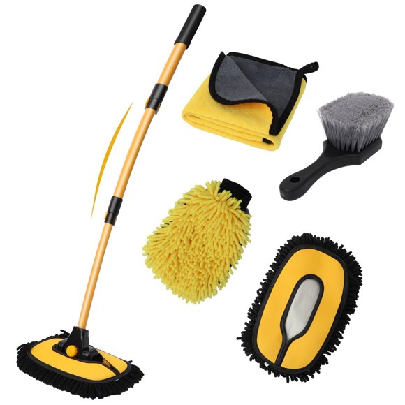 Kit de cepillo para lavado de autos DEPOTA con mango telescópico, 5 piezas