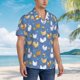 thumbnail image 3 of Balery Chicken Family Camisas hawaianas de manga corta para hombre, camisas playeras de corte holgado, camisas de vacaciones con botones,Small, 3 of 7