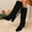 #139-Black, variant on Retro Suede Ankle Boots for Women – Comfortable Chunky Heel Slip-On with Tassel Decorations for Vintage Style Winter Casual Outfits