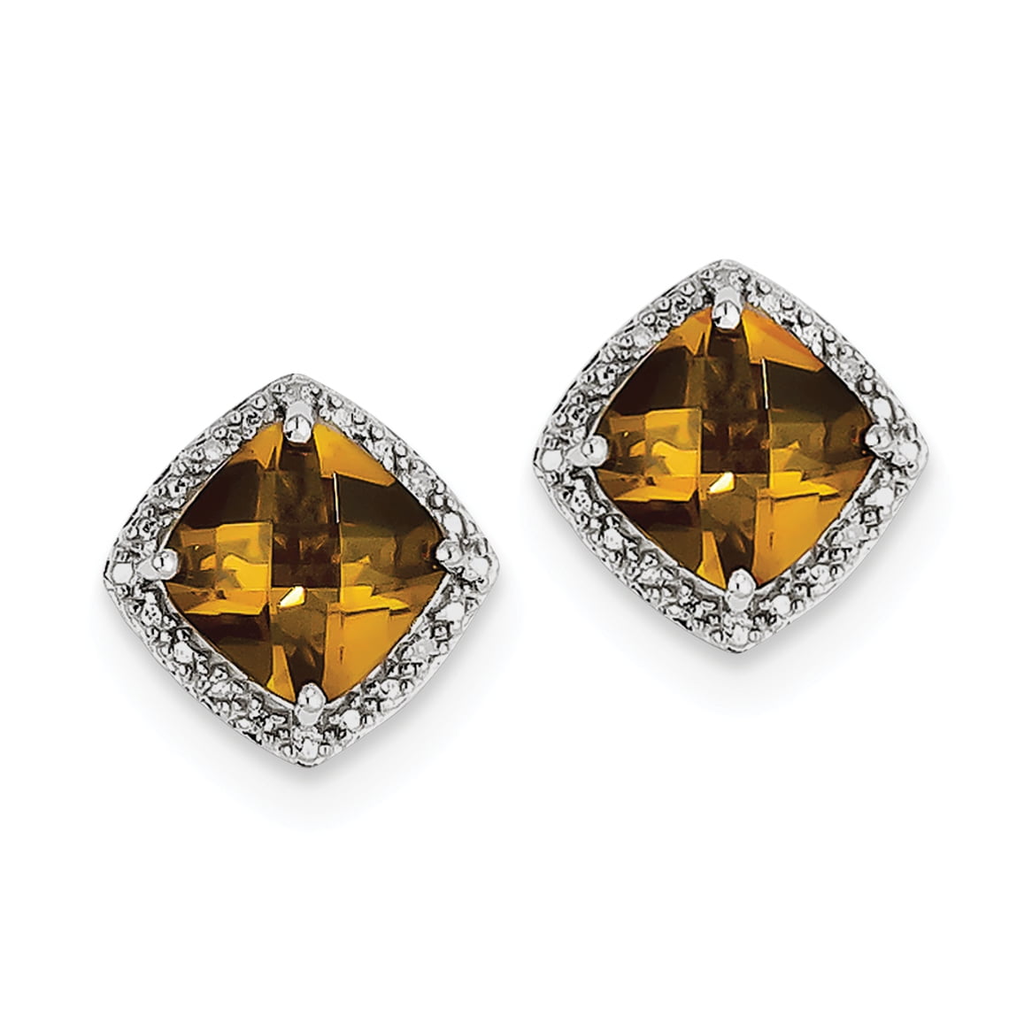 Sterling Silver with 14k Whiskey Quartz Earrings
