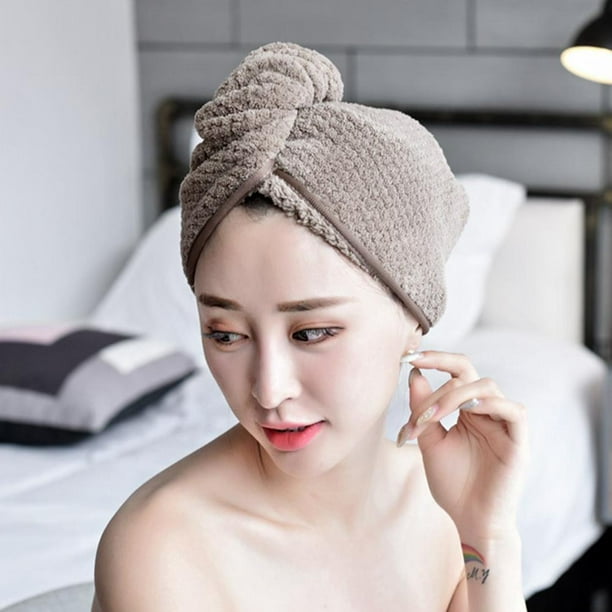 Sombrero de turbante suave para la cabeza toalla de baño de microfibra gorro de ducha seco para el cabello herramienta de baño Hugtrwg Para estrenar