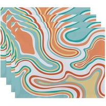 Simply Daisy 18" x 14" Agate Geometric Print Placemats, Set of 4