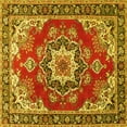 thumbnail image 1 of Ahgly Company Indoor Square Medallion Yellow Traditional Area Rugs, 8' Square, 1 of 4