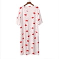 thumbnail image 1 of Combinaisons pour Femmes Été, Robe de Nuit d'Été Fine à Imprimé Amour, Col Rond, Manches Courtes, 1 of 7