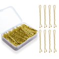 thumbnail image 1 of 200 Pcs Bobby Pin 2 Pouces Broches de Cheveux Kit Broches de Cheveux pour Épingles à Cheveux pour les Femmes Filles Épingle à Cheveux avec Boîte de Rangement Invisible (Or), 1 of 5