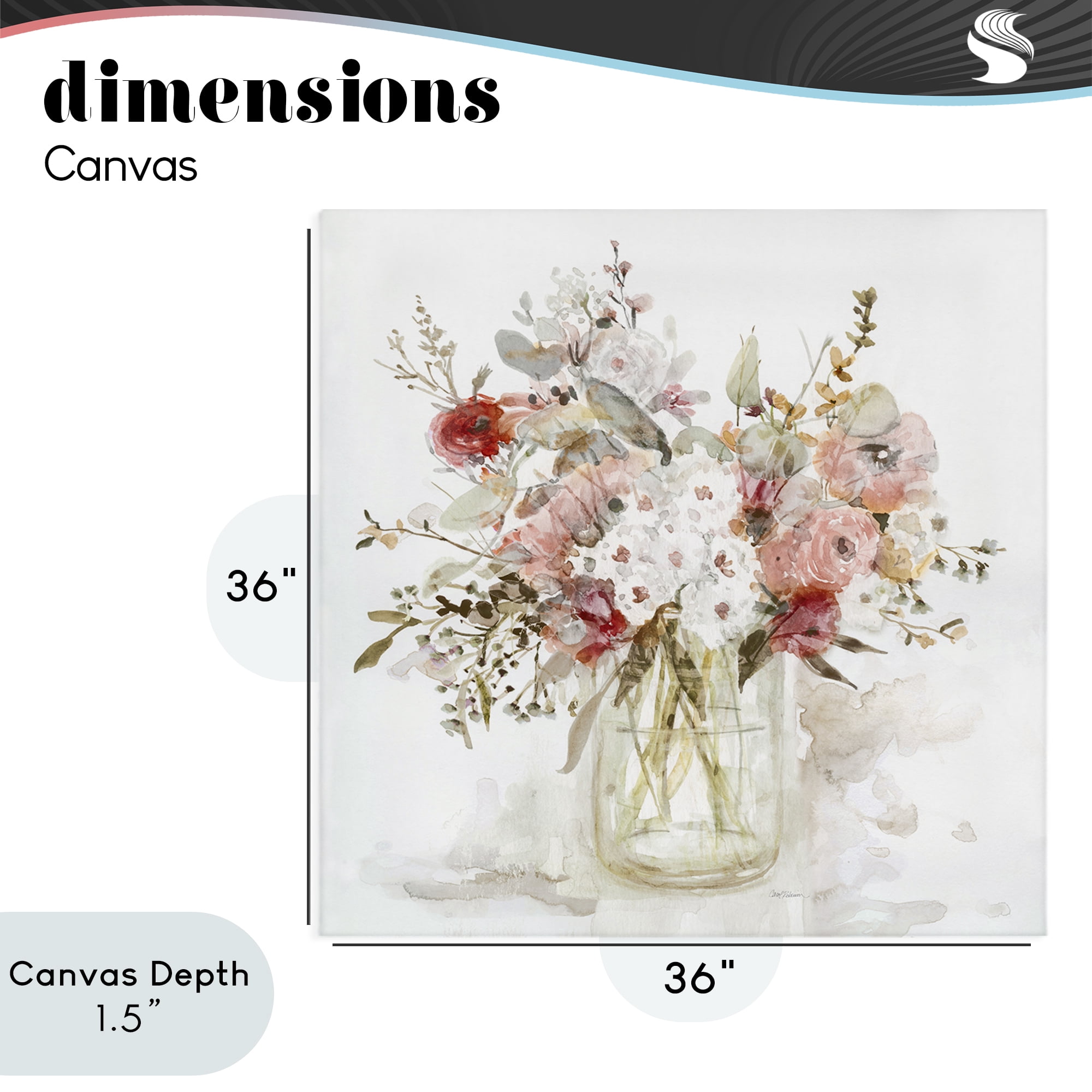 Stupell Industries Soft Blush Botanical Bouquet Canvas Wall Art, design by Carol Robinson