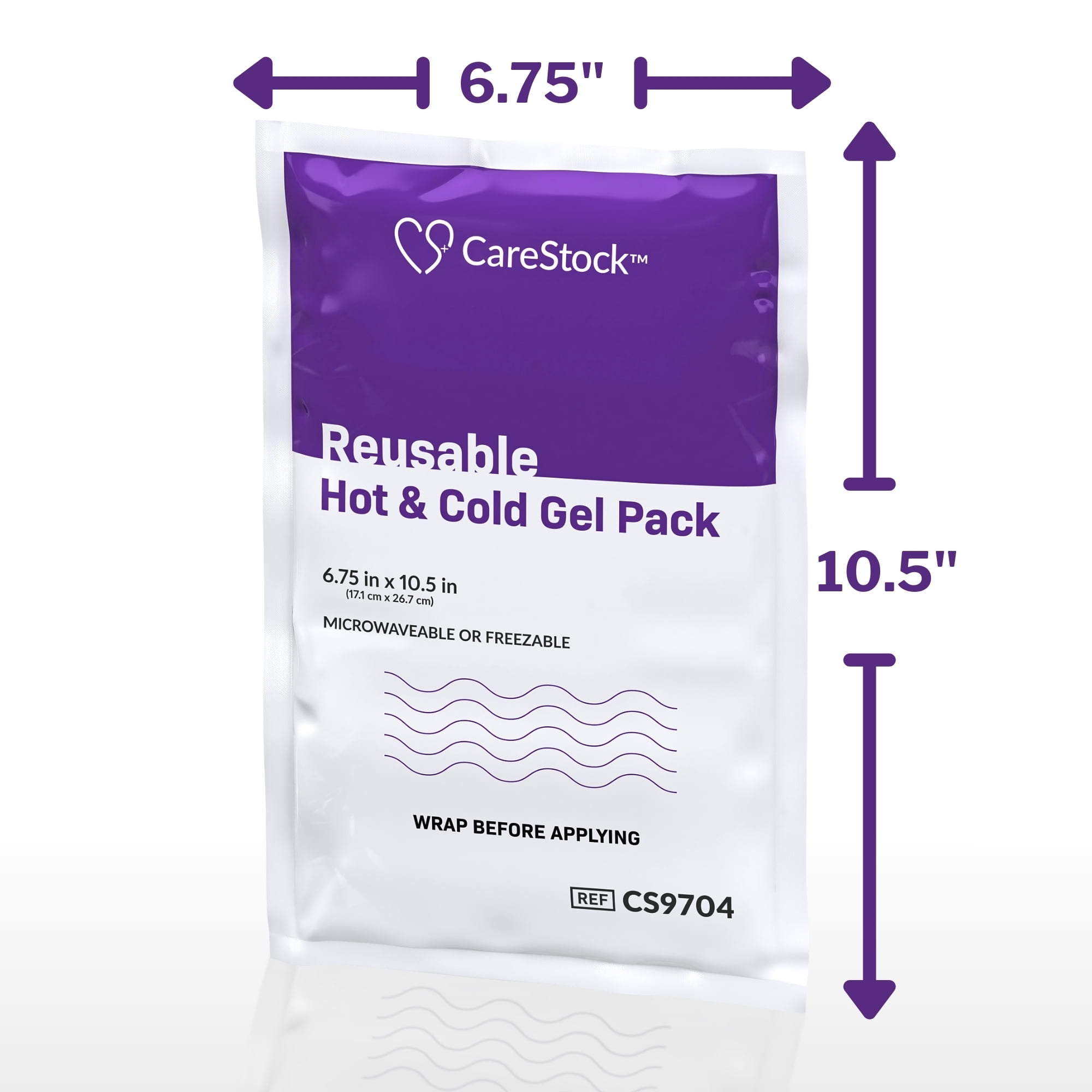 CareStock Reusable Hot & Cold Gel Pack, Microwave or Freeze, 1 Count, 24 Packs, 24 Total