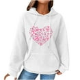 thumbnail image 2 of Waffle Weave Hoodie for Women,Womens Hoodies with Pockets Heart Print Waffle Knit Sweatshirt Long Sleeve Drawstring Tops Tunic Outfits Shirts, 2 of 4