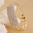 thumbnail image 3 of xeoereki New Fashion Elegant Women Bangle Wristband Bracelet Crystal Cuff Bling Lady Gift Silver, 3 of 8