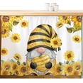 thumbnail image 2 of Sunflower Gnomes Small Cabinet Curtains 11"W x 13"L, Summer Botanical Bee Yellow Sink Skirt Dust-Proof Short Curtain for Bathroom Vanity Storage Cubby Desk, Self Adhesive Privacy Drapes, 2 of 9