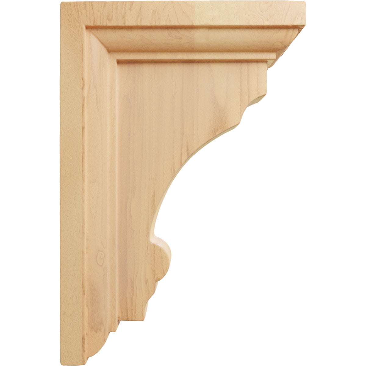 Ekena Millwork 2 1/2"W x 4"D x 6"H Small Thompson Wood Bracket, Red Oak (4-Pack)